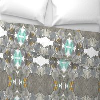 Banana Leaves in taupe, gray and aqua