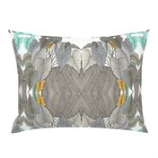 Banana Leaves in taupe, gray and aqua
