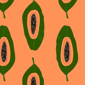 Papaya on leaf 