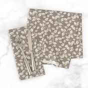 Faded French Rose Leaves - Brown