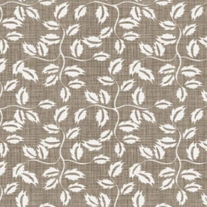Faded French Rose Leaves - Brown
