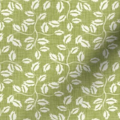 Faded French Rose Leaves - Green