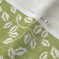 Faded French Rose Leaves - Green