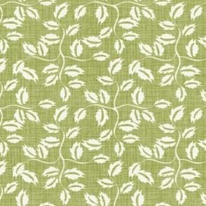 Faded French Rose Leaves - Green