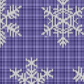 Fair Isle Snowflakes On Plaid Purple