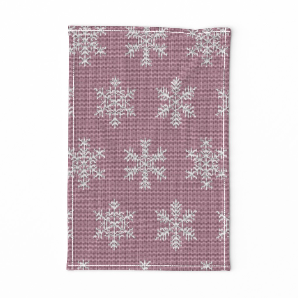 Fair Isle Snowflakes On Plaid Pink