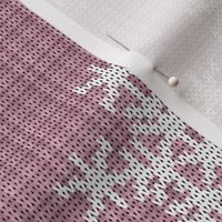 Fair Isle Snowflakes On Plaid Pink