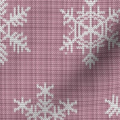 Fair Isle Snowflakes On Plaid Pink