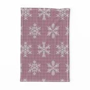 Fair Isle Snowflakes On Plaid Pink