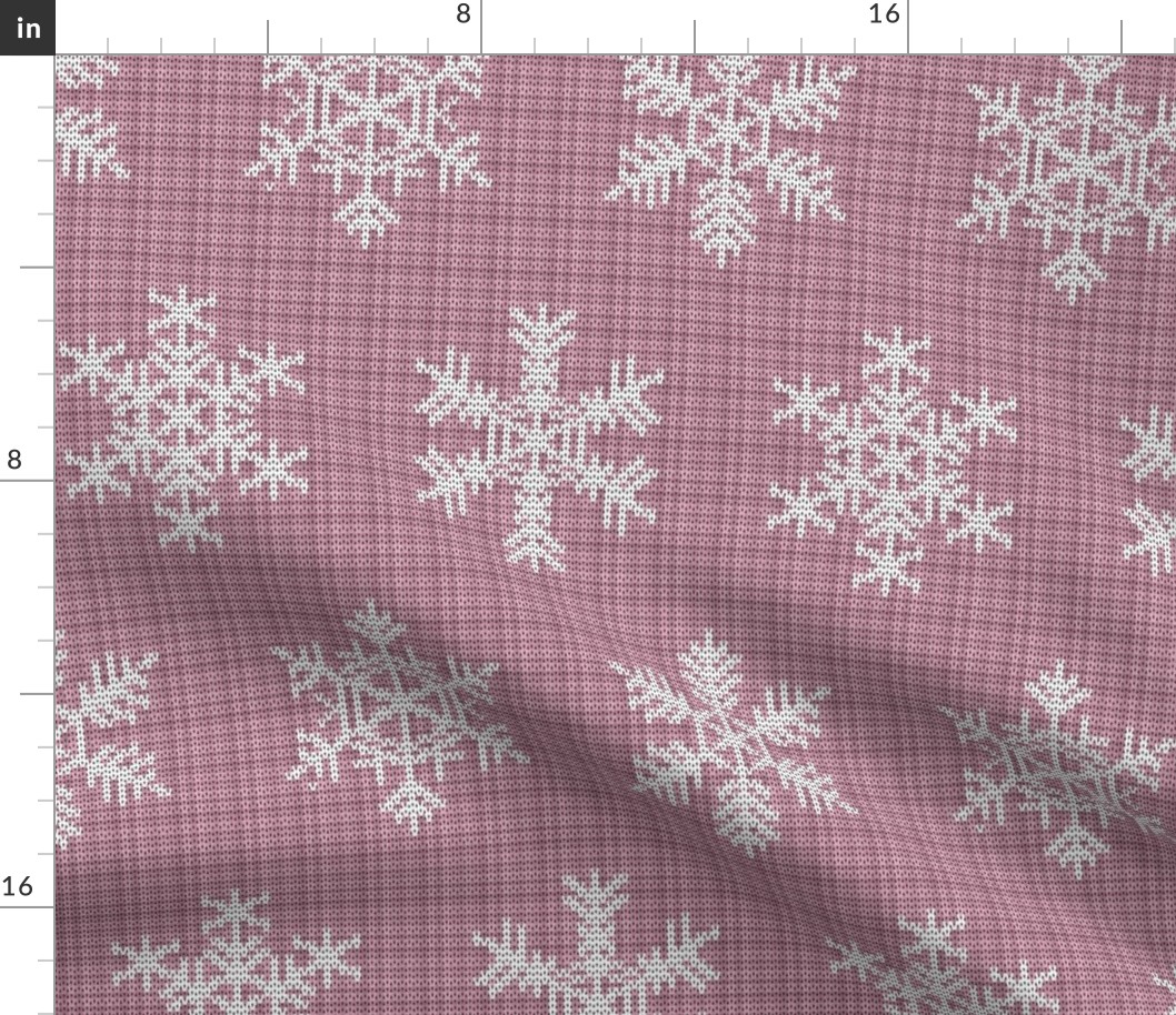 Fair Isle Snowflakes On Plaid Pink