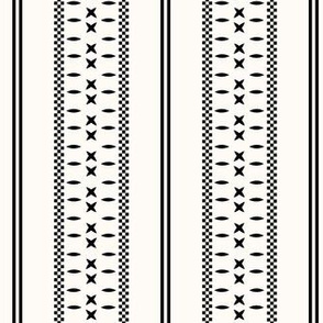Cross Ladder Stripe: Black & Cream Farmhouse Stripe