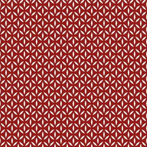 Leafpoint Trellis: Candy Apple Red & Cream Latticework