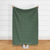 Green Blue White Black and Gold Plaid