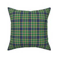 Green Blue White Black and Gold Plaid