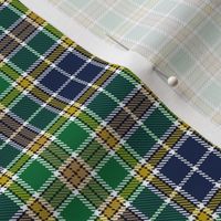 Green Blue White Black and Gold Plaid