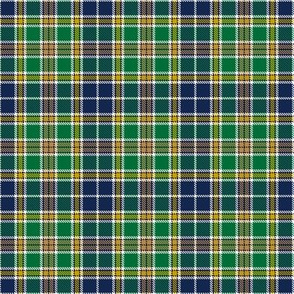 Green Blue White Black and Gold Plaid