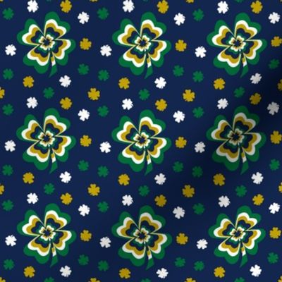 Lucky Clover in Green Blue White and Gold