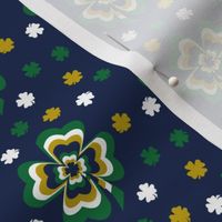 Lucky Clover in Green Blue White and Gold