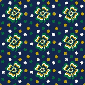 Lucky Clover in Green Blue White and Gold