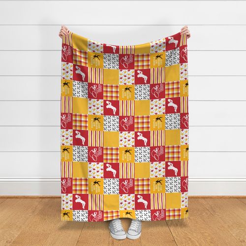 Football//Hustle Hit Never Quit//Chiefs - Wholecloth Cheater Quilt - Rotated