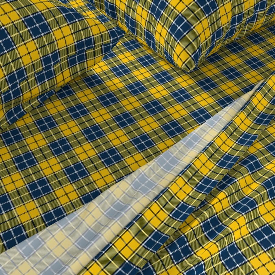  Plaid in Navy Blue and Yellow