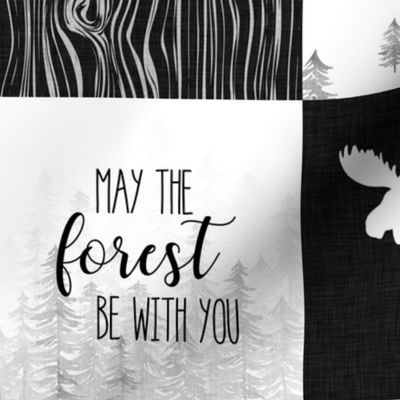 May The Forest be with you//Red - Wholecloth Cheater Quilt