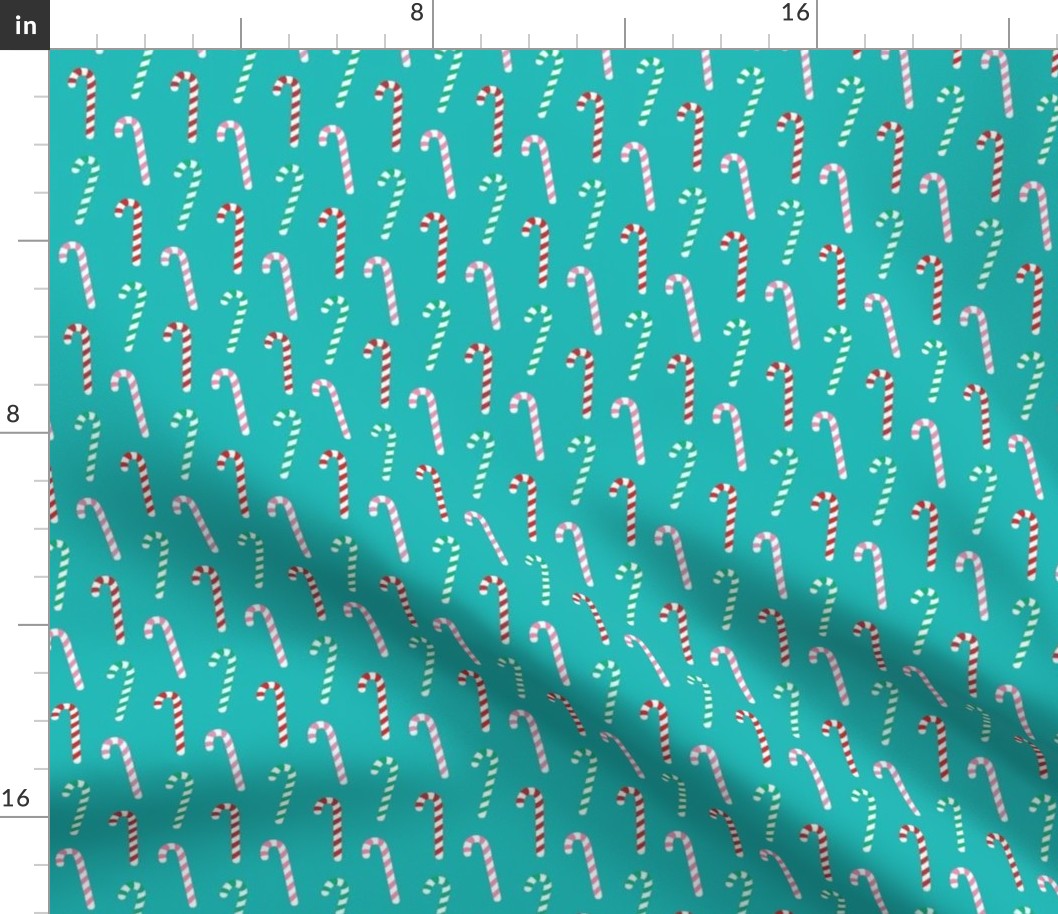 Candy canes on turquoise, Holidays, Christmas