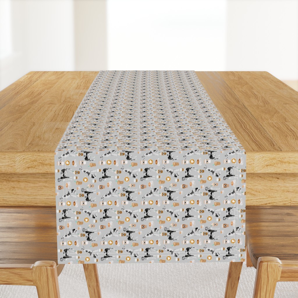 SMALL - great dane coffee fabric - smaller version - grey