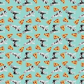 SMALL - great dane pizza fabric - great dane fabric, pizza fabric, cute dog fabric, harlequin great dane, food fabric, pet friendly fabric, dog breeds fabric - mint