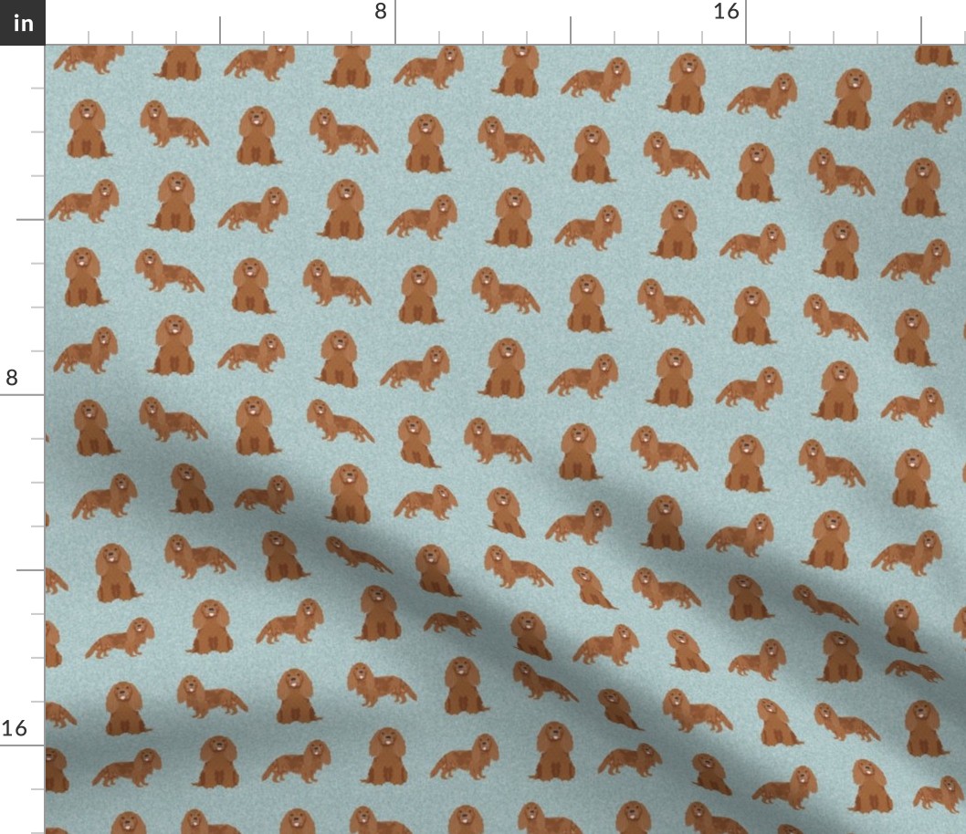 SMALL - cavalier king charles spaniel fabric, dog fabric, ruby cavalier fabric, dog breeds fabric, dog breed fabric - pet quilt b coordinate