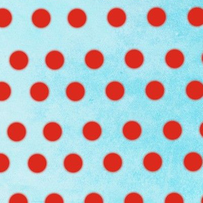Handmade Red and Blue Sky Polka dots