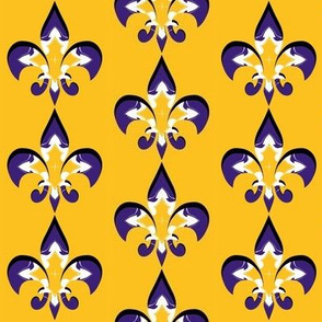 Fluer De Lis in Gold and Purple