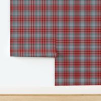 Crimson Red Gray and White Plaid