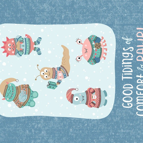 Cozy Monsters Holiday Tea Towel