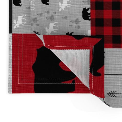 May The forest be with you//Red - Wholecloth Cheater Quilt - Rotated