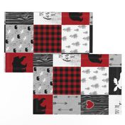 May The forest be with you//Red - Wholecloth Cheater Quilt - Rotated