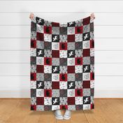 May The forest be with you//Red - Wholecloth Cheater Quilt - Rotated