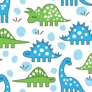 dinos-4-types-blue-green-on-white