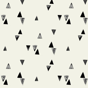 Watercolour Triangles on Benjamin Moore Cloud White Background