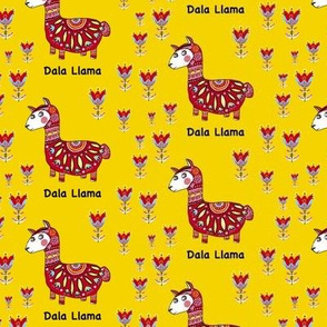 Dala Llama, small scale, colorful yellow red light blue black white