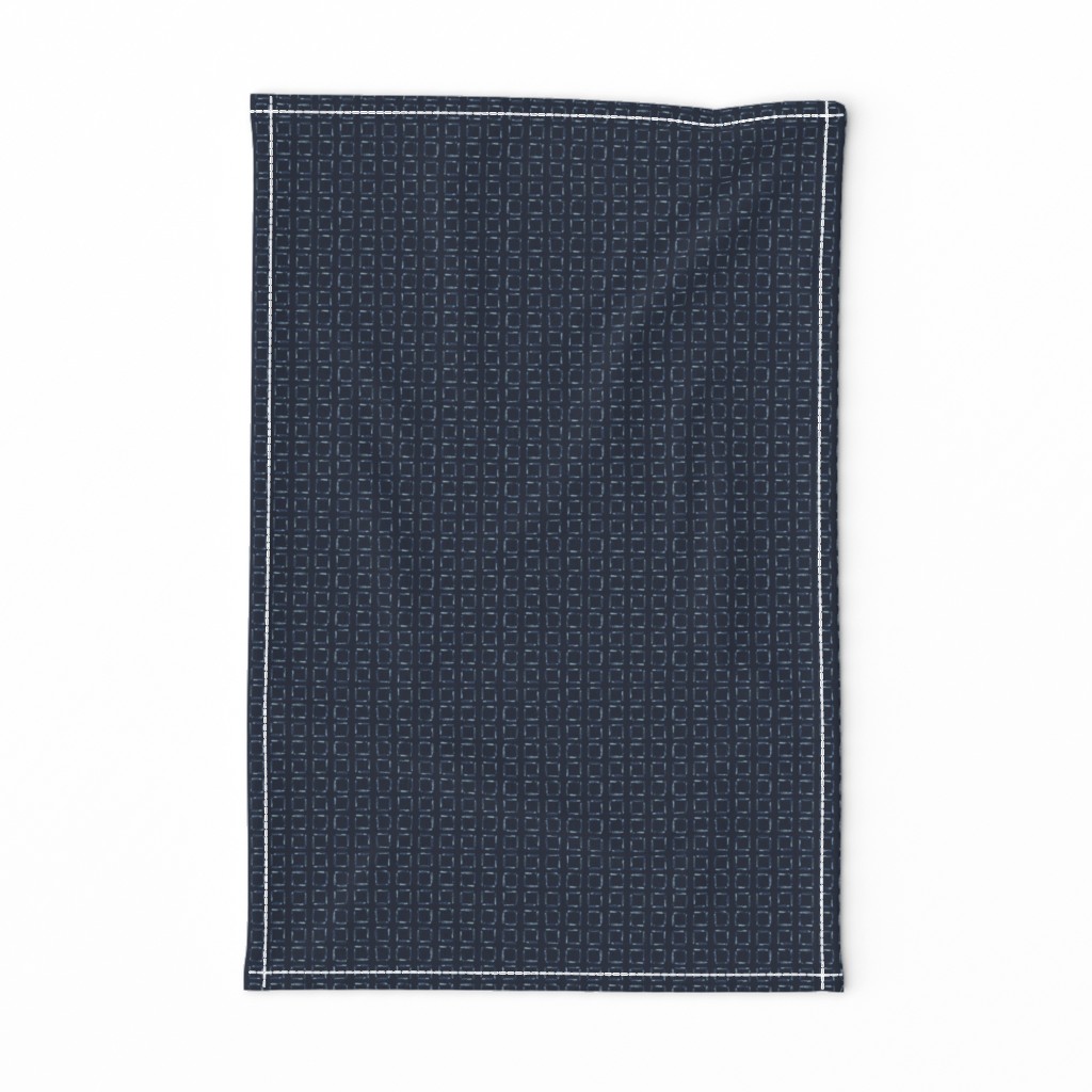 Hand Drawn Squared Check Pattern Indigo