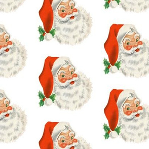Jolly Retro Santa on white background