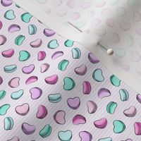 (micro scale) Heart Shaped Macarons - Valentines day  - OG on purple stripes C18BS