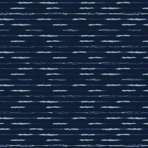 Thin Hand Drawn Stripe Pattern Indigo Blue Grunge