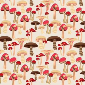 Mushrooms light background