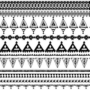 native zigzag ornaments. Hand drawn ethnic border. 