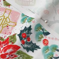 Christmas Pines & Gifts Chinoiserie