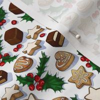 Traditional Christmas Cookies with Holly Berries extra small print