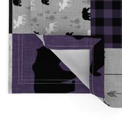 May for the forest be with you//Purple - Wholecloth Cheater Quilt - Rotated