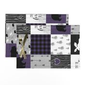 May for the forest be with you//Purple - Wholecloth Cheater Quilt - Rotated